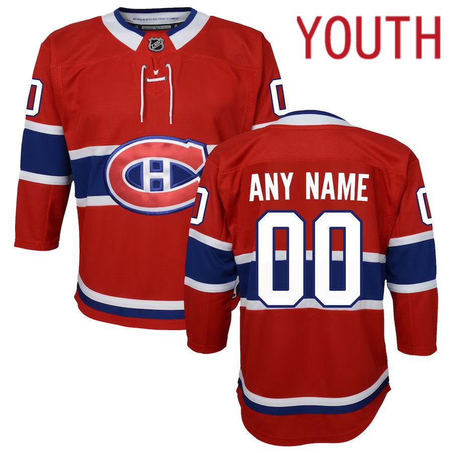 Youth Montreal Canadiens Red Home Premier Custom NHL Jersey->women nhl jersey->Women Jersey